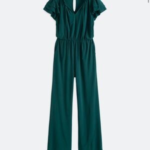 Kaileigh Teal Ruffle Sleeve Jumpsuit